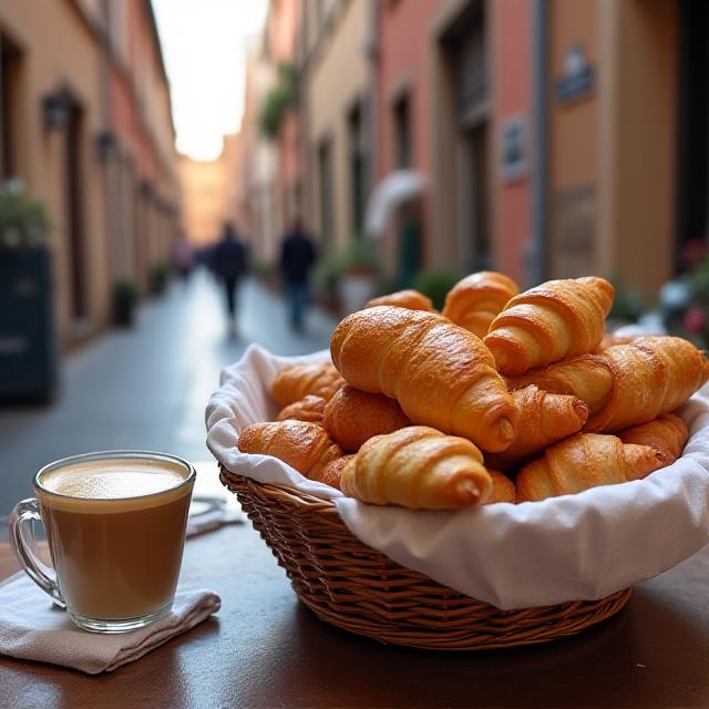 Cornetti freschi per colazione turisti Trastevere Roma